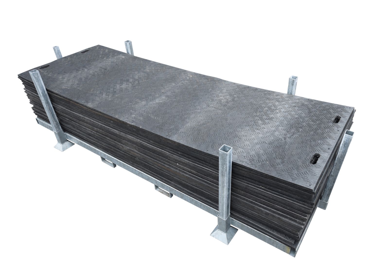 Stapelbox gefüllt mit Fahrplatten - 300x100x2cm - DS